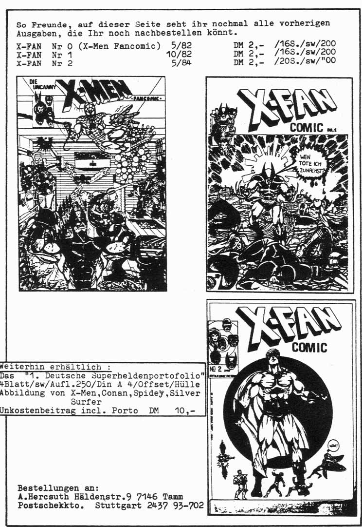 kostenloses Amateurcomic X-Men von Attila Hercsuth